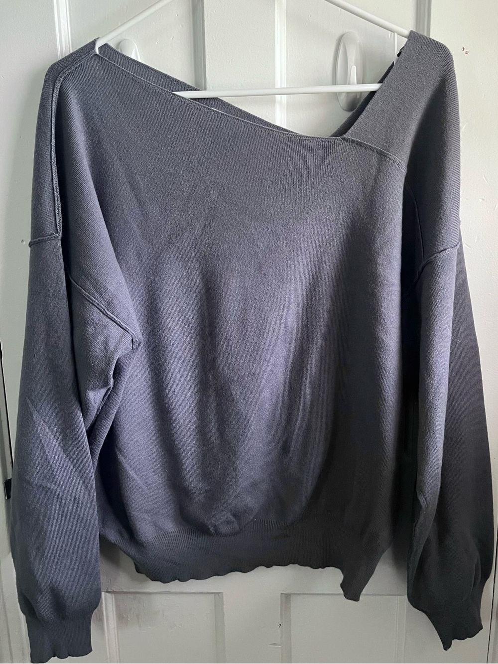 EVEREVE Line and Dot periwinkle blue Off-Shoulder Women’s Sweater Large